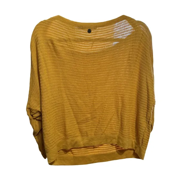 Prana Ochre Yellow Textured Knit Dolman Sleeve Sweater sz‎ S - Image 2