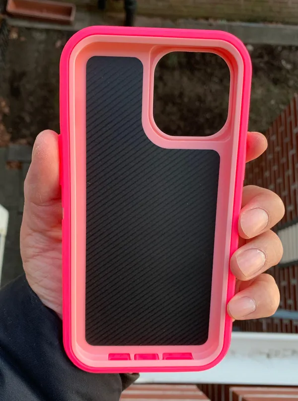 iPhone 12Pro Max Fashion Dual Layers Shockproof Defender Case -Pink/light Pink - Image 5