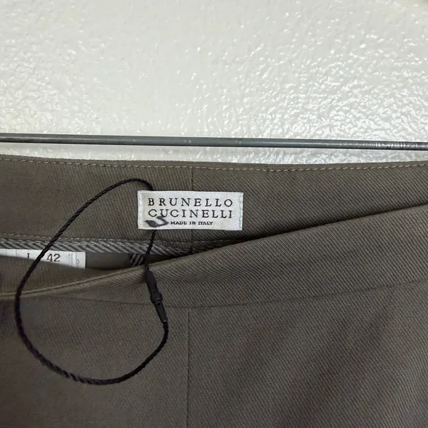 Brunello Cucinelli Slim Fit Pants Womens Size 6 Taupe Skinny Leggings Italy 29" - Image 7
