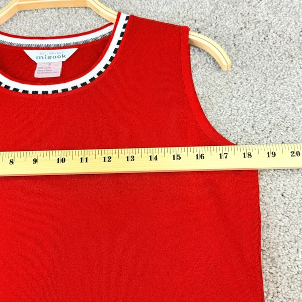 Exclusively Misook Knit Shell Women S Red Sleeveless Tank Top Elevated‎ Basic - Image 4