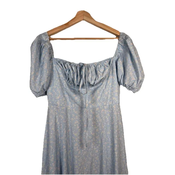 Milkmaid Dress Tallulah‎ Blue White Floral Midi Sz M Cottagecore Peasant Kutumai - Image 3