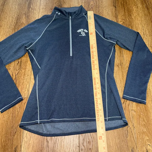 Under Armour Tampa Bay Rays Womens M Navy Blue Stripe Quarter Zip Pullover - Image 4