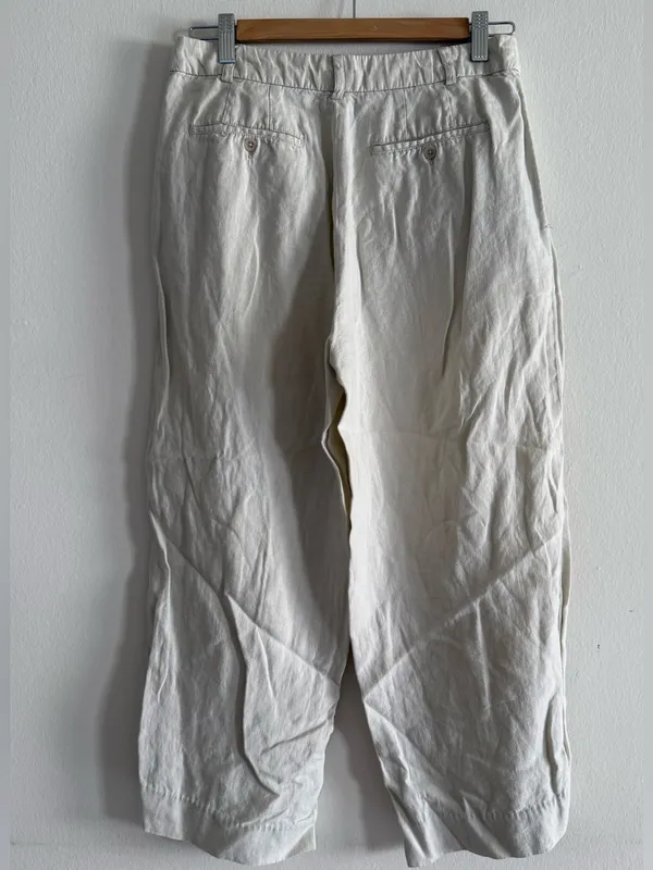 GAP Neutral Relaxed Linen Pants - Image 2