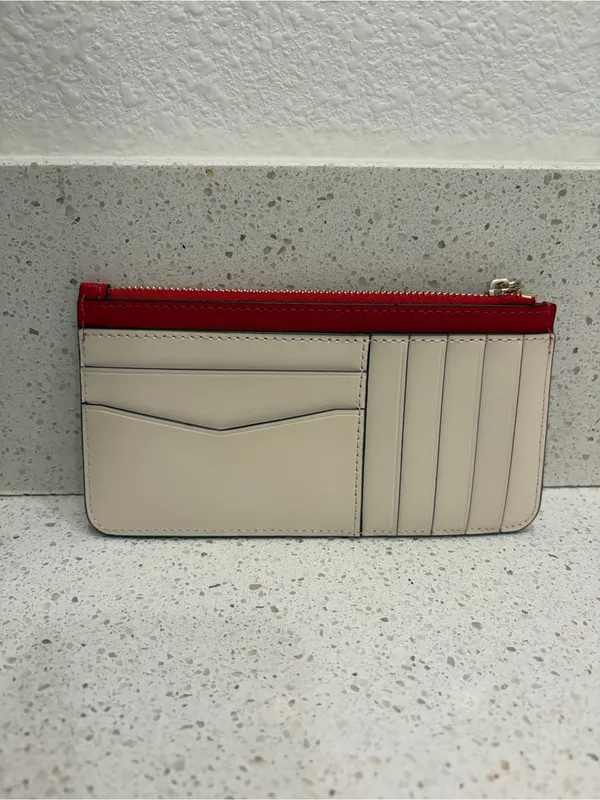 Kate Spade Women’s Wallet Sweet Heart Wallet Cardholder Pink Red Hearts EUC - Image 2