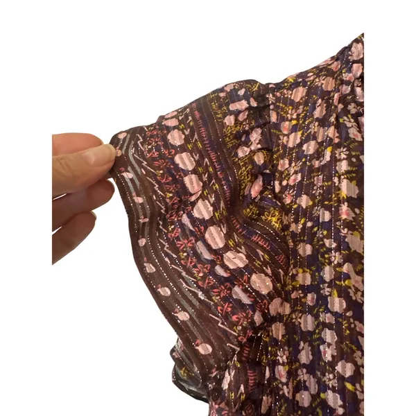 Ulla‎ Johnson Nyssa Silk Mini Dress Cocoa Burgundy Floral Size 4 - Image 6