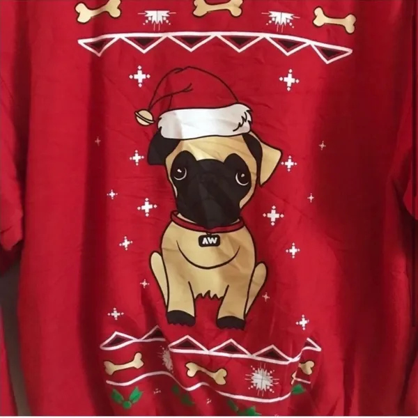 Vintage Santa Pug Ugly Christmas Sweater - Image 2