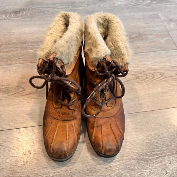 Merrell Chateau Mid Lace Fur Lined Lace Up Boots Brown Women US 7 Brown Oak‎ - Image 3