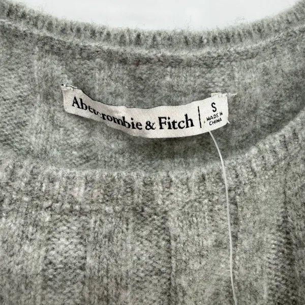 Abercrombie & Fitch Sweater Midi Dress Women Small Grey Ribbed Minimalist Luxury - Image 6