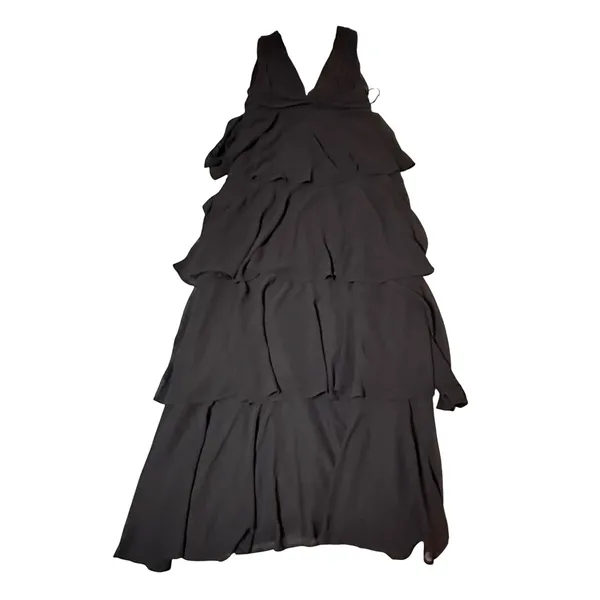 NWT Lulus SZ Large Amazing Evening Black Tiered Maxi Dress Formal Special Event - Image 3