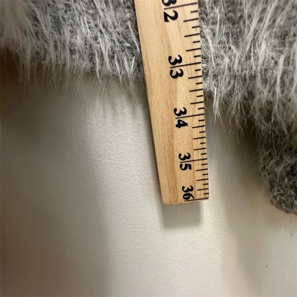 Gentle Fawn Cardigan Acrylic Eyelash Knit Gray Cozy Boho Womens M - Image 9