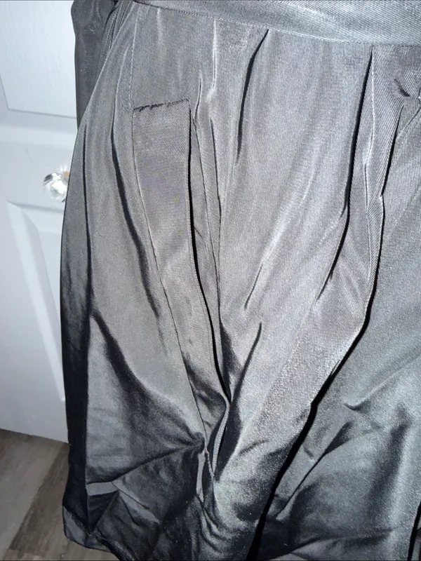 BloomChic Black Trench Coat with Black & White Gingham Lining Size 10 - Image 6