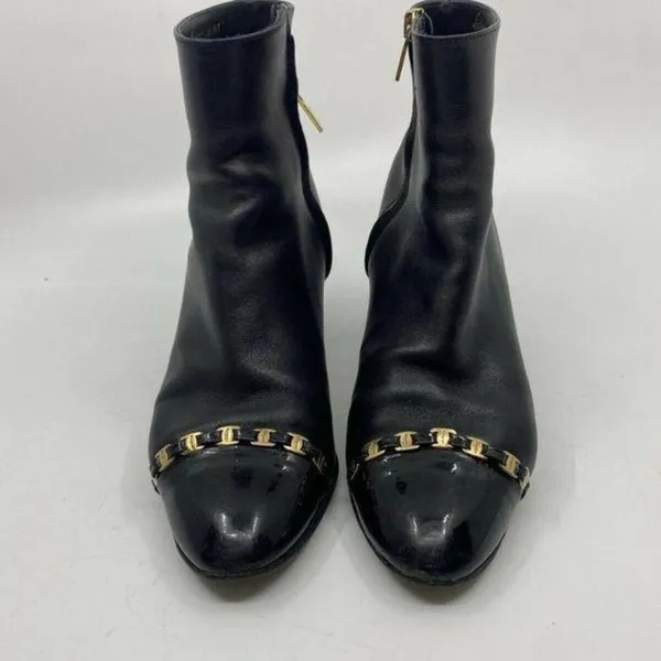 Msrp$730 SALVATORE FERRAGAMO Booties W/ Gold signa - Image 2