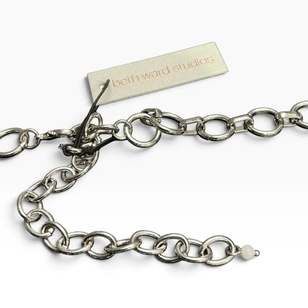 Beth Ward Studios Daisy Flower Chain Belt Silver Black Boho 40"‎ NEW - Image 3