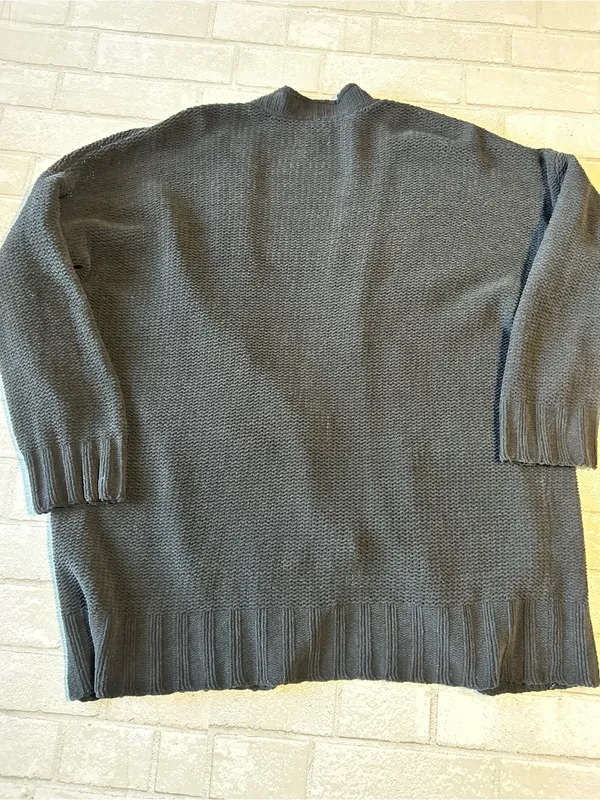American Eagle Over sized Cozy Open-Front Women's Cardigan Sweater - Black - Image 2