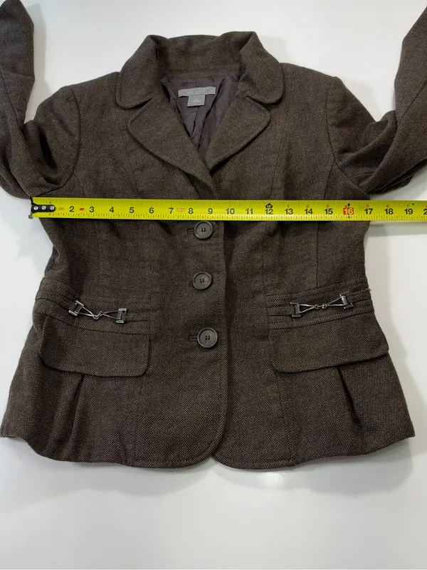 Ann Taylor Brown Tailored Wool Blend Blazer Size 10 - Image 4
