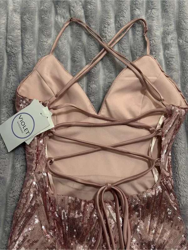 Violet Weekend Blush Pink Sequin Maxi Dress — Size 1/2 — NWT - Image 6