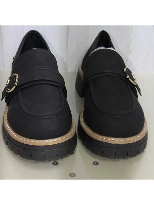 Black Chunky Lug Sole Loafers Women’s Size 36 NWOT - Image 2