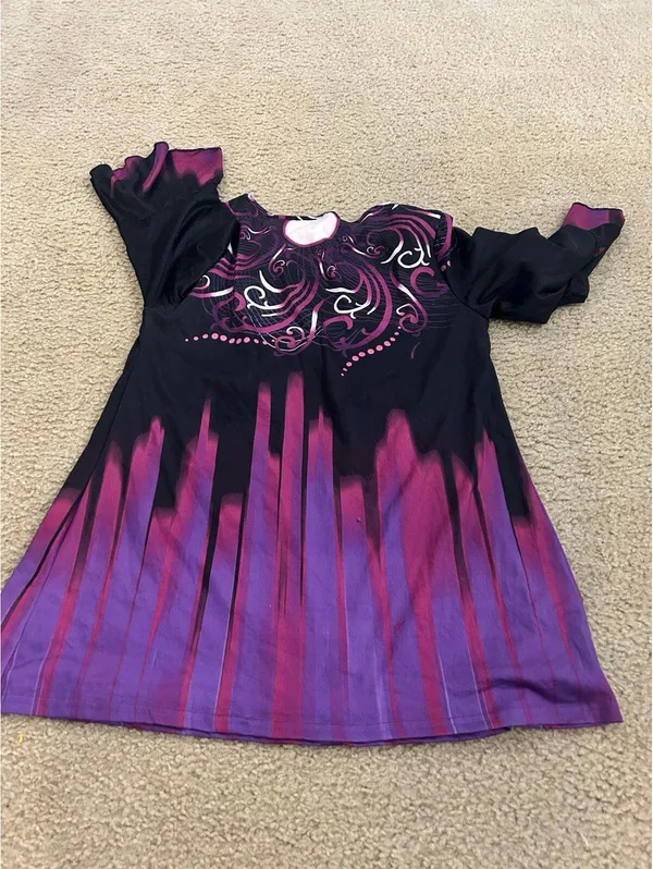 Ab24 woman top shirt bell sleeves purple medium size amazing - Image 6