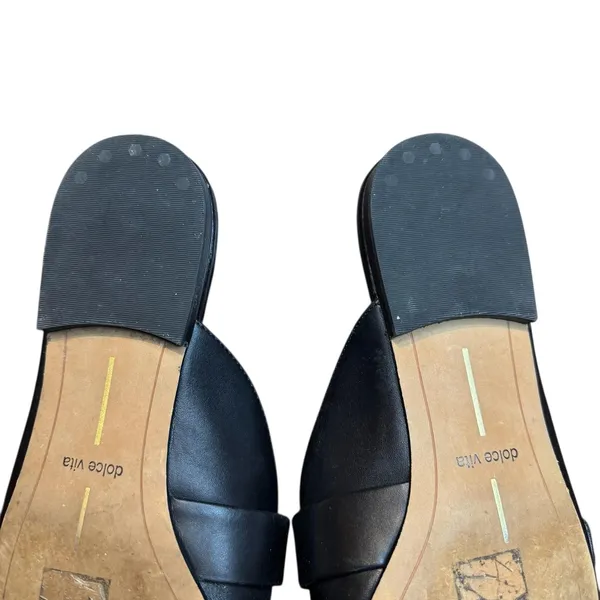 Dolce‎ Vita Shoes Womens Size 8 Black Leather Buckle Loafer Mules Slip On Casual - Image 10