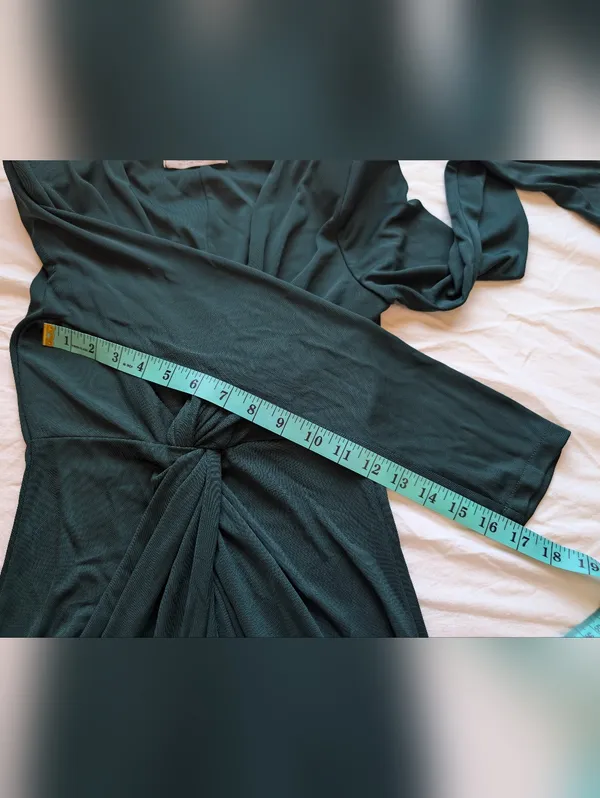 Rinascimento Formal Twist Front Long Sleeve Maxi Dress XSmall Dark Green - Image 10