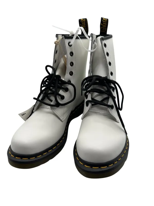 Dr. Martens Women 11 Unisex Genuine AirWair Leather Style 101 YS White Boots - Image 6