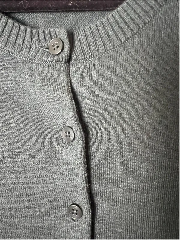 Gap Hunter Green Cardigan Preppy Dark Academia Grandpa Chic Sweater S - Image 3