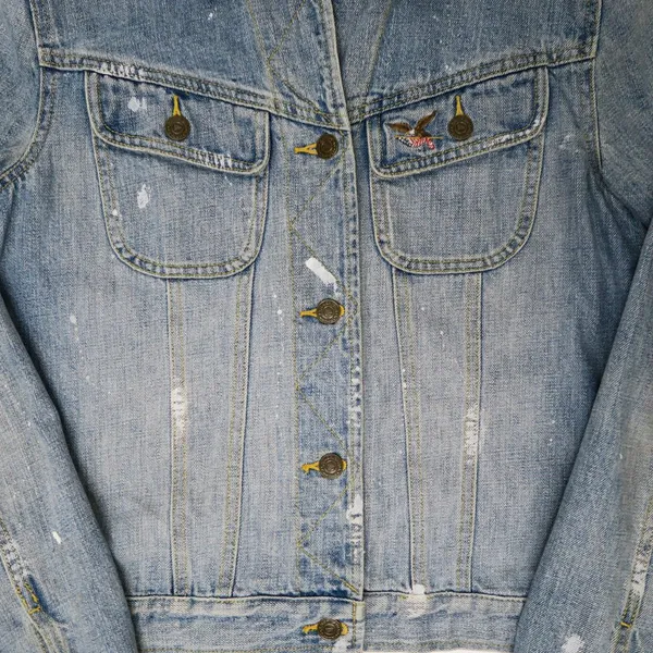 Vintage 90s American Living Paint Splatter Denim Jacket - Image 2