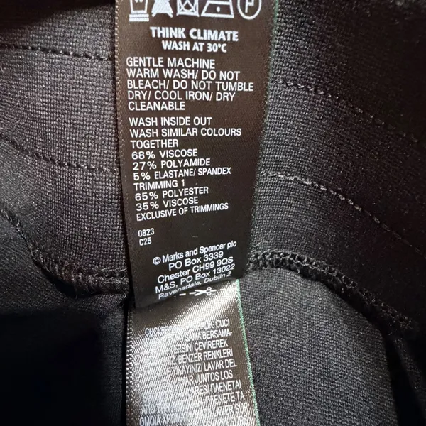 M&S Collection Womens Black Wide Leg Side Stripe Trousers Regular Size 8 US - Image 8