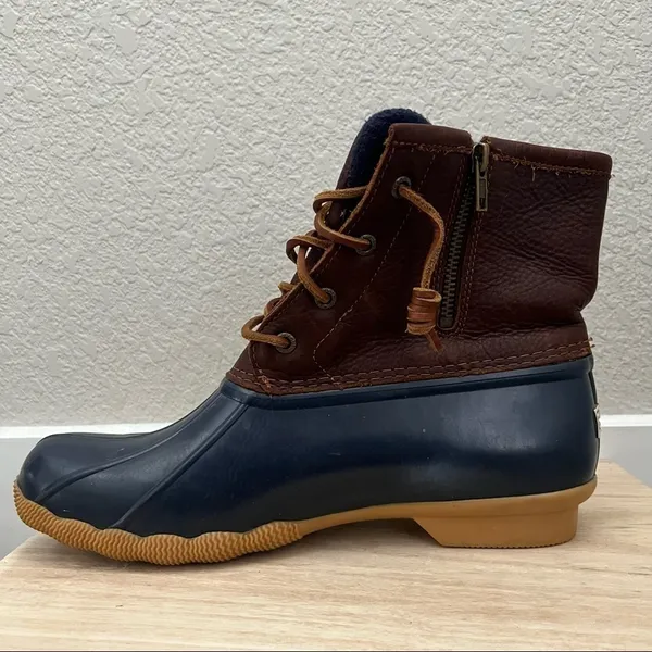 Sperry Saltwater Brown & Blue‎ Duck Boots 10 - Image 10