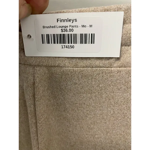 NWT Finnleys Brushed Lounge Pants MEDIUM Beige Wide Leg Elastic Waist Casual - Image 4