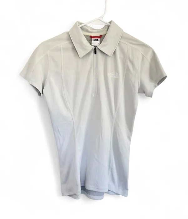 The North Face Women White Quarter Zip Short Sleeve Polo Shirt S P Outdoor Golf - Image 2