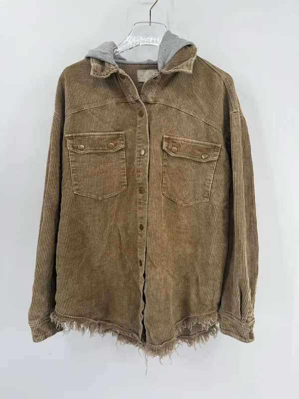 Oil and Hali Corduroy‎ jacket with hood size medium - Image 5