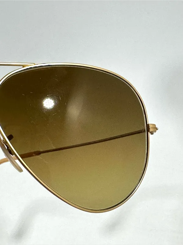 Ray-Ban RB3025 Aviator Large Metal Unisex Matte Gold Sunglasses Brown Gradient - Image 7