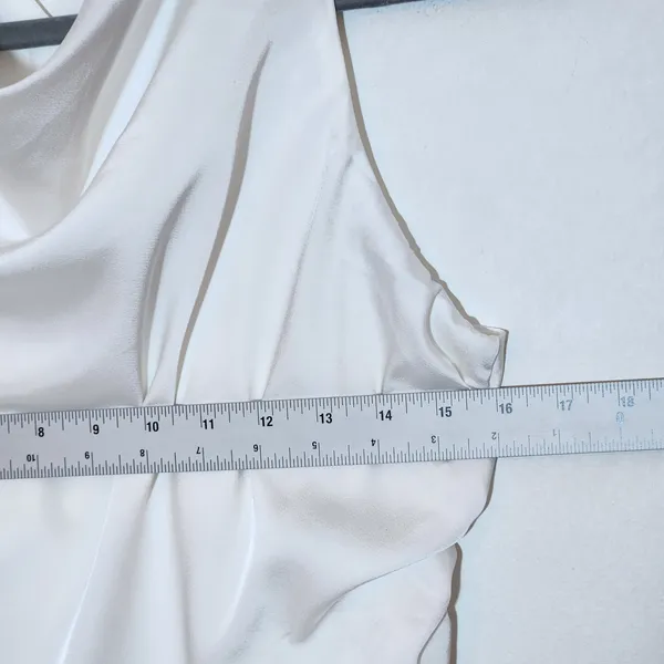 Lulus White Satin Draped Neck Sleeveless Dress Size Small NWT - Image 8