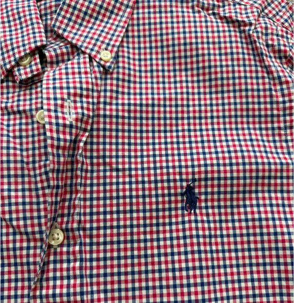 Ralph Lauren Red & Blue Check Button-Down Shirt - Image 2