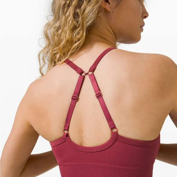 Women’s Lululemon Athletica Red Ebb to Street Sports Bra Top C/D Cup sz 10 - Image 8