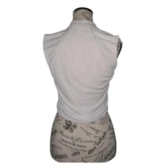 Zara Textured V-Neck Tie-Front Top, Size Small - Image 2