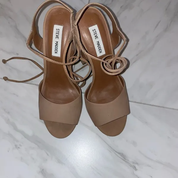 Steve Madden camel leather lace up heel - Image 3