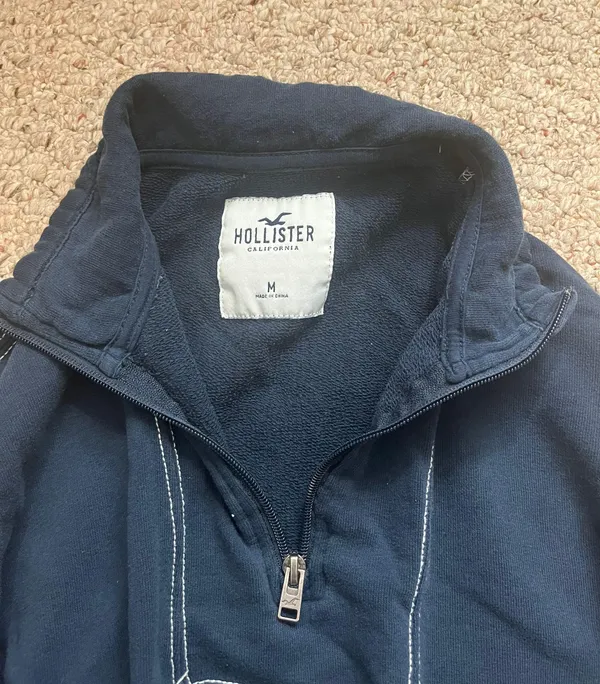 Navy Blue Quarter Zip Sweatshirt - Image 8
