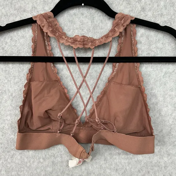 Victorias Secret Brown Lace Strappy Sexy Racerback M Bralette Bra Top Tank - Image 5