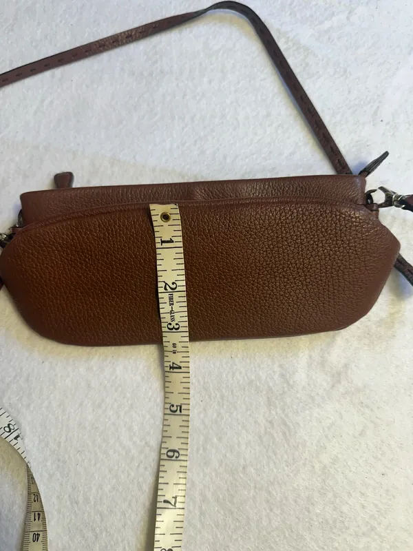 Brighton Leather Bag Shoulder Purse Tasseled Handbag Cross Pebbled Brown Vintage - Image 12