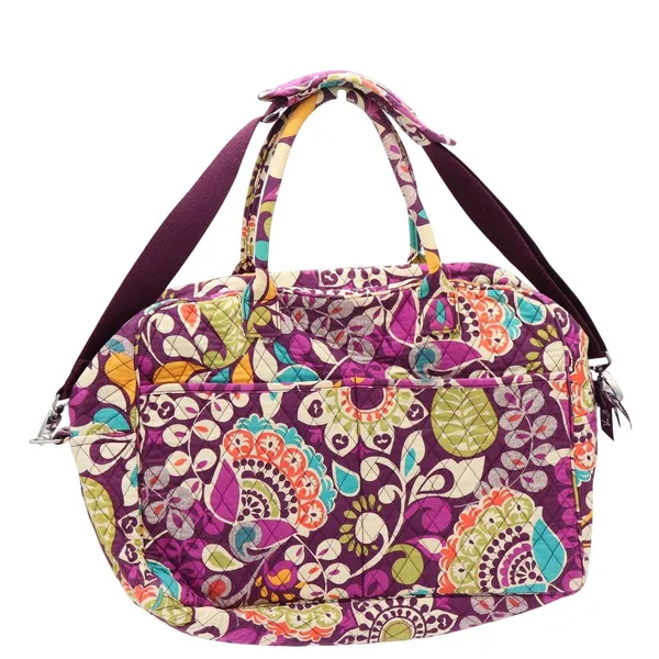 Vera Bradley Overnight Bag Women L Plum Crazy Purple Floral Paisley Travel - Image 2