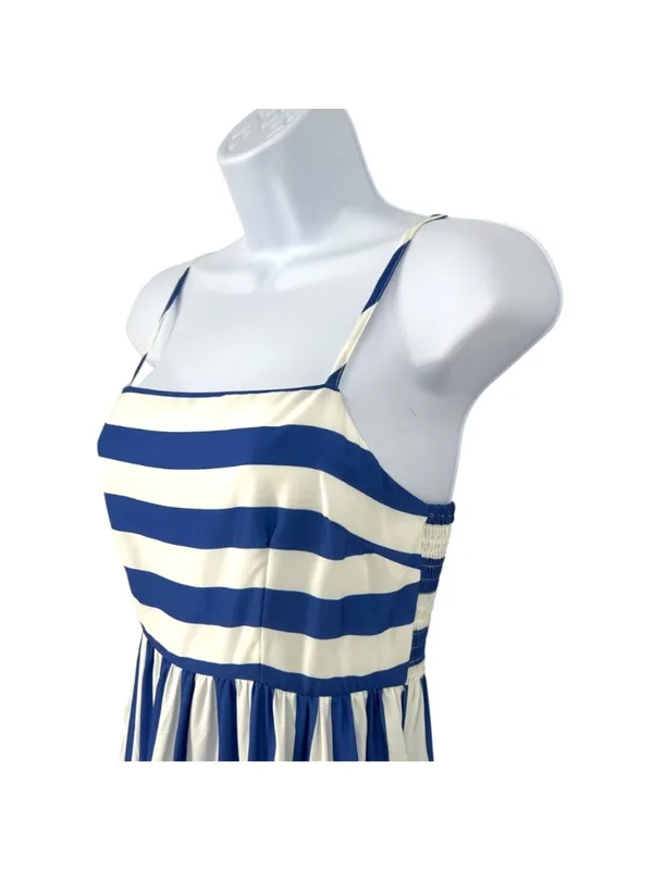 Urban Daizy Nautical Stripe Maxi Dress Blue White Tiered Sun Dress Medium NWT - Image 5