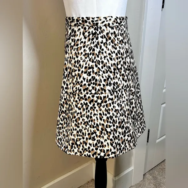 NWT TUCKERNUCK Murphy Leopard A-Line Mini Skirt XS Preppy Chic Womens XS 💛 - Image 7