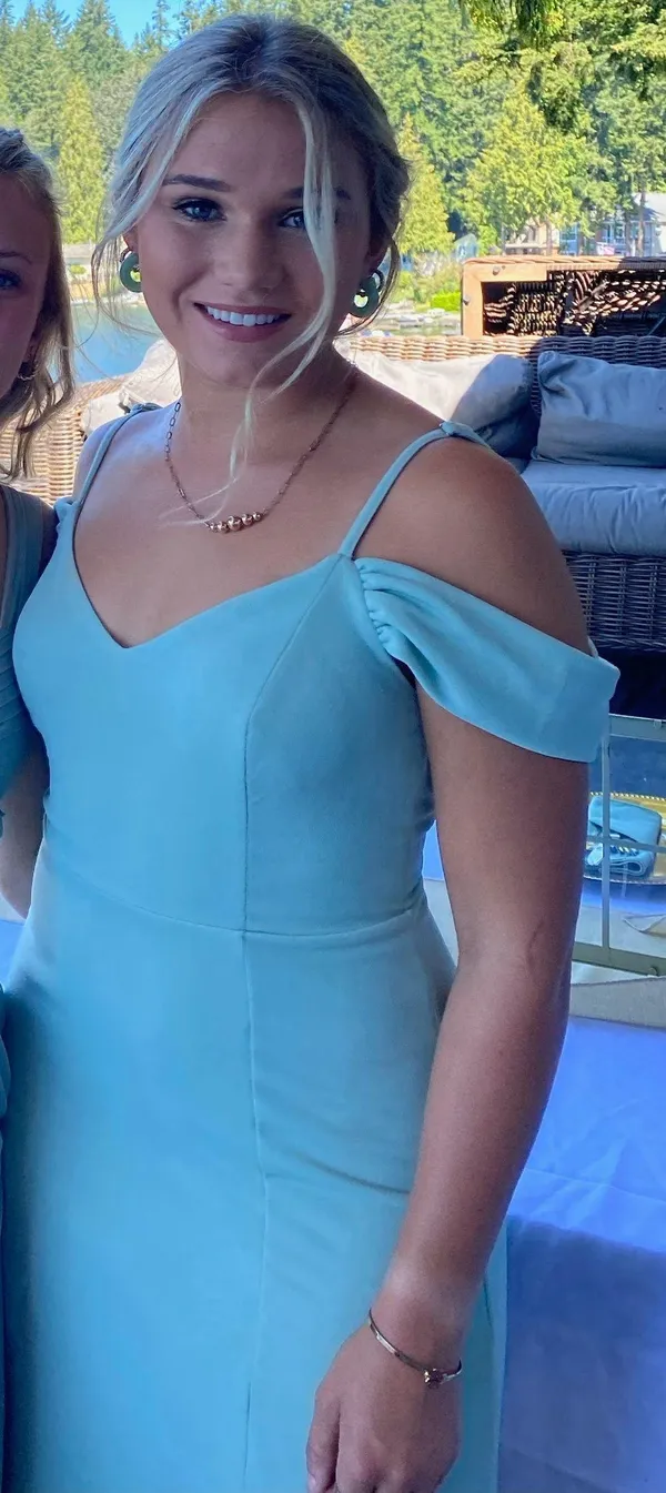 Bridesmaid Dress Worn ONCE Green - Image 3