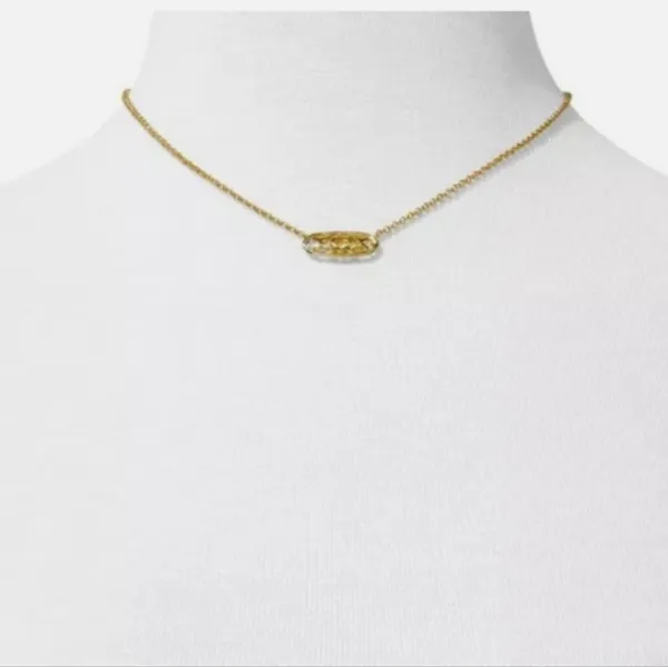 Kendra Scott Gold Filigree Oval Pendant Necklace - Image 3