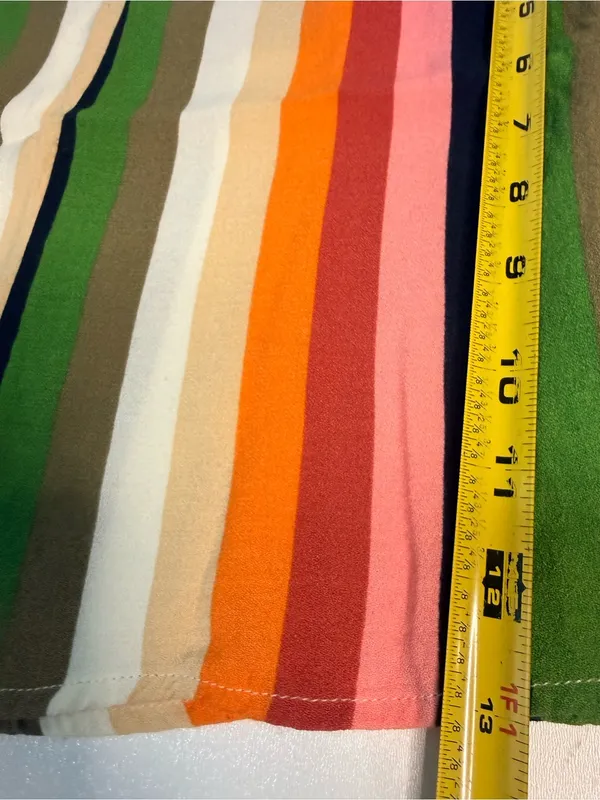 Reformation Multicolor Stripe Tie-Shoulder Cami in Olive, Pink & Cream - Image 8