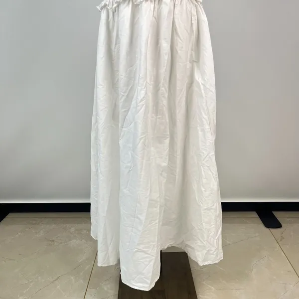 NWOT FARM RIO Cotton Sleeveless Rushed Bodice Midi Dress White Sundress Size S - Image 7
