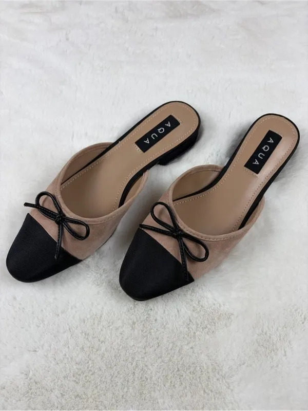 Aqua Women's Snip Toe Flats NEW Black/Nude Size 8 - Image 5