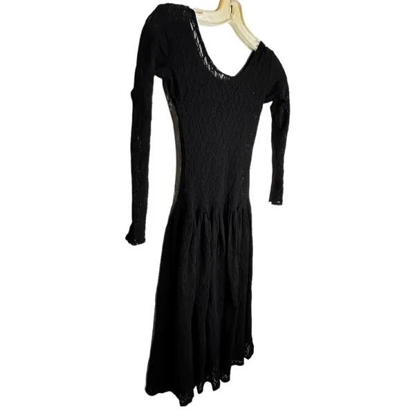 Vintage Sheer Black Lace Dress - Image 4